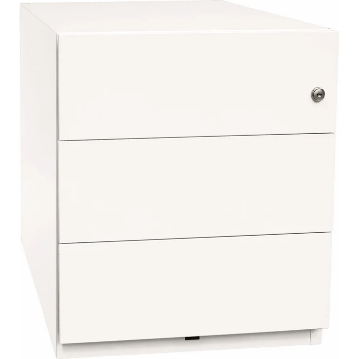 BISLEY Note Rollcontainer mit 3 Schüben aus Metall abschließbar in weiß - Bürocontainer mit Schloss für DIN A4 Dokumente, Kleinteile & Büromaterial, Container für Büro & Homeoffice auf Rollen, NWA59M7SSS-696 – Bild 1