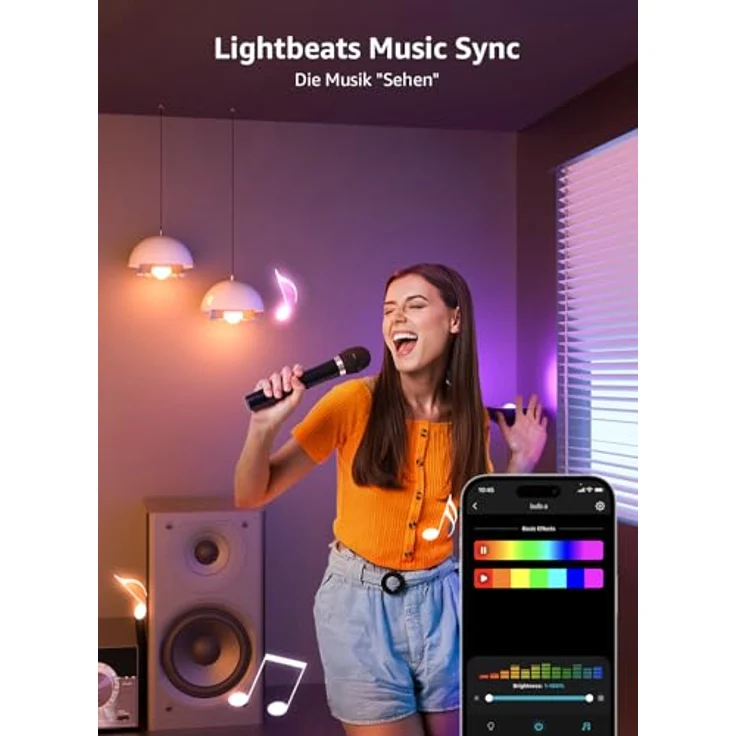 Lepro AI Smart Glühbirne B1, E27 Lampe 8.5W 806lm Dimmbar, Personalisierter KI-Lichtdesigner, Sprachsteuerung/Musik Sync, WiFi & Bluetooth Smart Bulb, Kompatibel mit Alexa/Google Assistant, 2 Stück – Bild 7