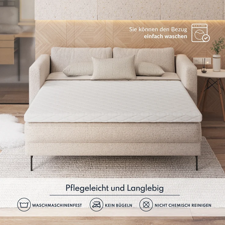 Topper 120x200 cm Matratzenauflage mit RavineBlue-Schaum 7cm Schoner Latex H3 H4 – Bild 5