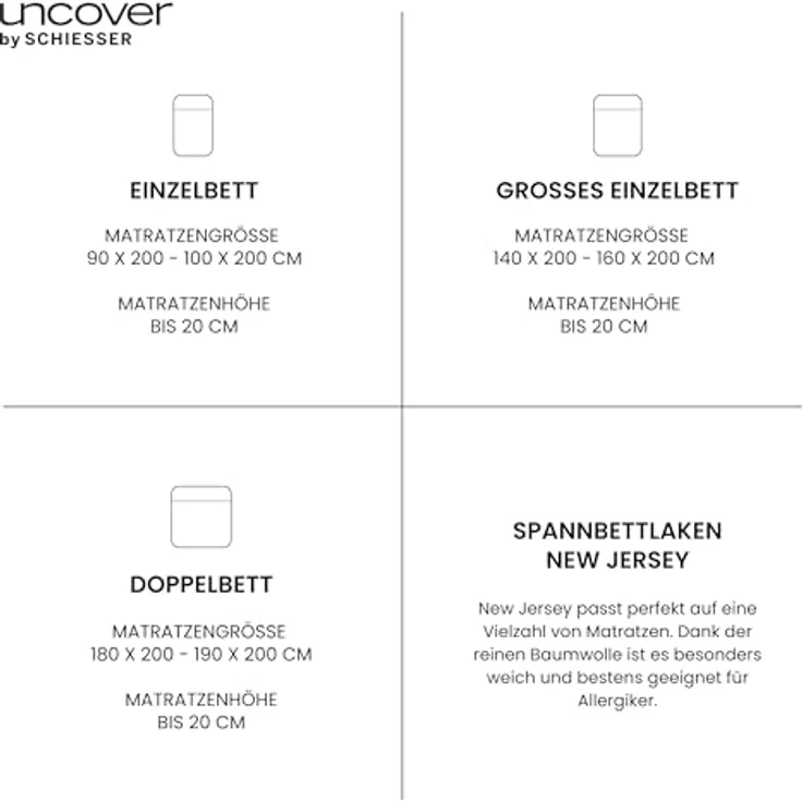 Uncover by Schiesser Spannbettlaken New Jersey - Edeljersey - 180 x 200 cm - Dunkelblau – Bild 6