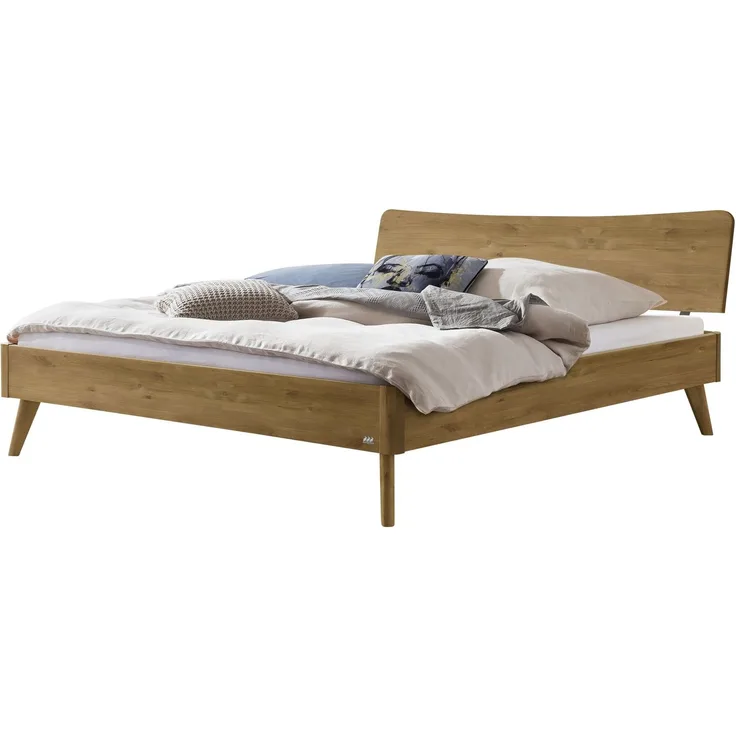 Hasena Massivholzbett Caluso Wildeiche natur geölt 200x220 cm, Fußhöhe 20 cm – Lounge