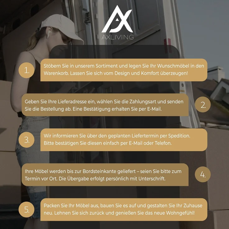 AX LIVING Ecksofa Modern Didim Duo 284 cm Warmbraun Chenille Sofa L – Bild 8