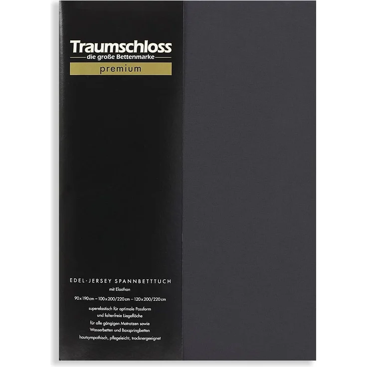 Traumschloss Premium Edel-Jersey Spannbettlaken anthrazit 180-200x200-220