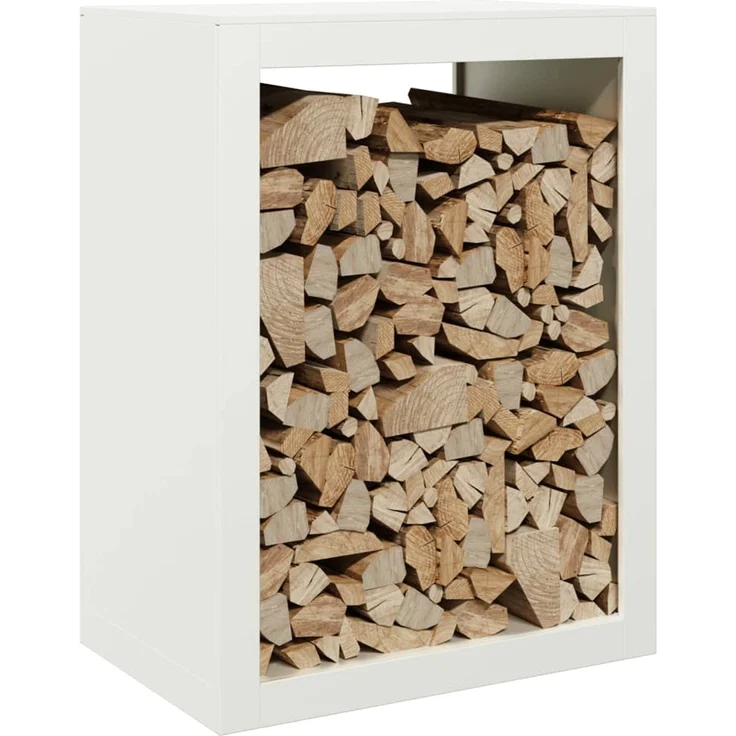 vidaXL Brennholzregal Weiß 60x40x80 cm Stahl 850997 – Bild 2