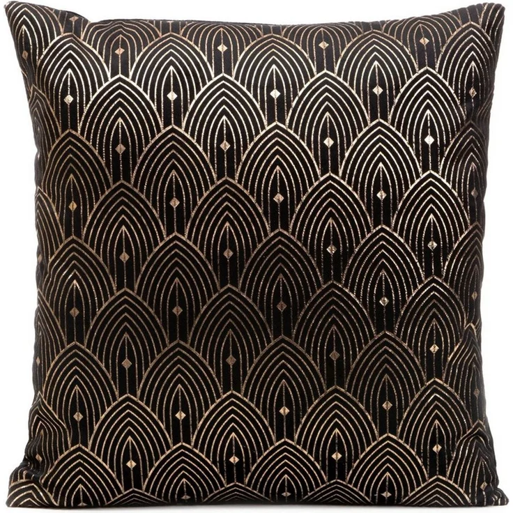 Design91 Kissenbezug AGNES, Glamouröse Kissenbezüge, elegante Sofakissen, goldenes Muster – Bild 1