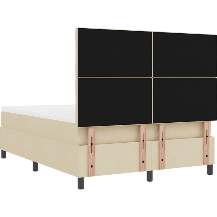 vidaXL Boxspringbett mit LED-Lichtleisten Creme 140 x 190 cm Stoff 3342947 – Bild 10