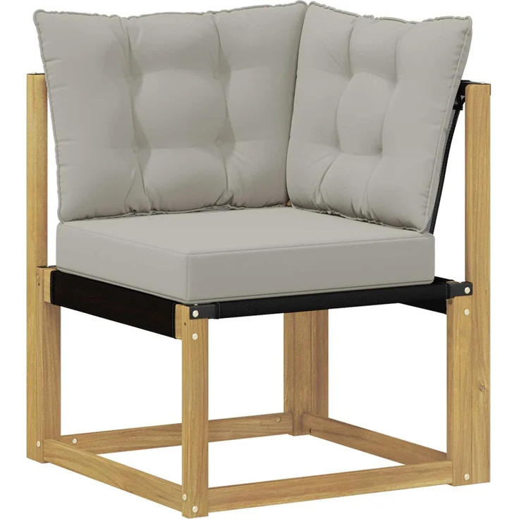 vidaXL Outdoor-Sofagarnitur 9 stk. Weiß und Hellgrau 3389625 – Bild 6