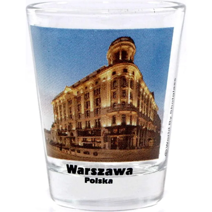 Warsaw Poland City Landmarks Color Photo Shot Glass by World By Shotglass