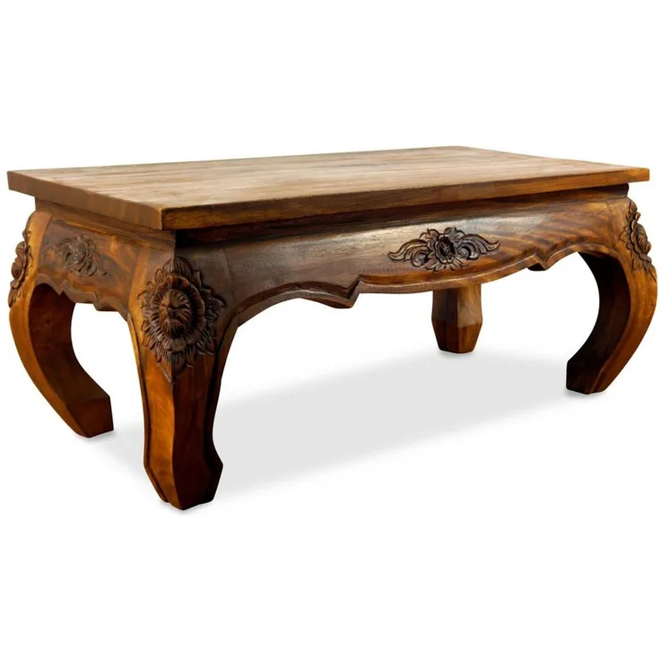 livasia Opiumtisch livasia Opiumtisch, Couchtisch mit Schnitzerei, Akazie 80x40x35cm