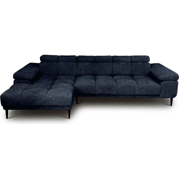 Ecksofa Schlafsofa SENVELIO RELAX in Stoff Glam Dunkelblau Ottomane Links – Bild 3