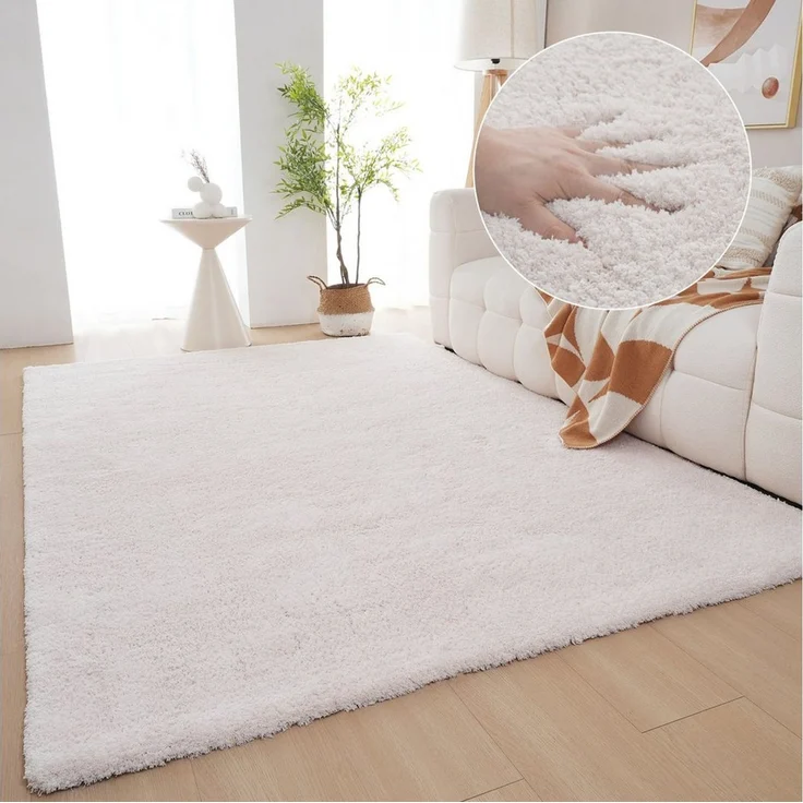 OTTO home Hochflor-Teppich Microfaser Teppich Magong, besonders weich, sehr feiner Flor, rechteckig, Höhe: 25 mm, uni, Wohnzimmer, Schlafzimmer, Kinderzimmer, auch rund und als Läufer – Bild 5