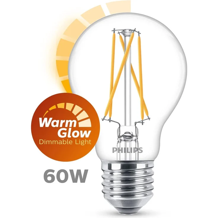 Phillips LED WarmGlow Lampe 60W E27 810lm klar 1er P – Bild 2