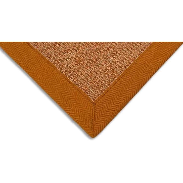 Sisal Teppich Astra Manaus mit 5cm Baumwollbordüre Tabak 55/61 200x200 cm
