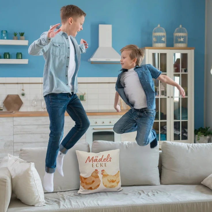 speecheese Dekokissen Hühner Kissen mit Spruch Mädelsecke – Bild 6