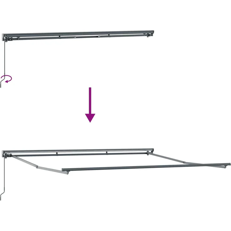 vidaXL Einziehbare Markise Anthrazit 400 x 300 cm Aluminium und Stoff 3330501 – Bild 6