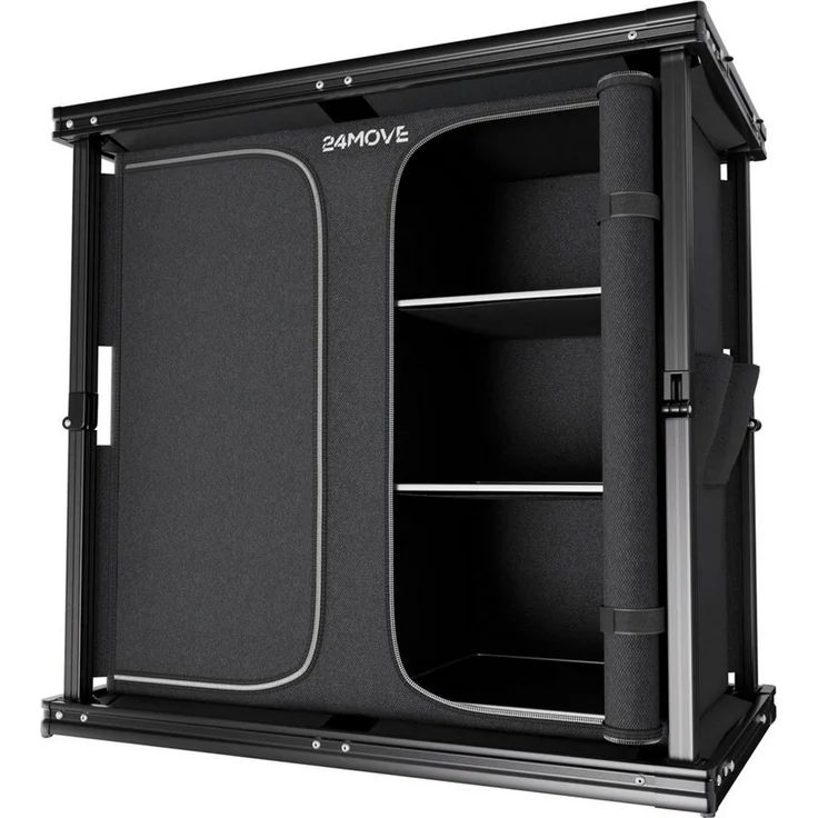 24Move Campingschrank Campingküche AVERSA faltbar, Aluminium Reiseküche mit Staufächern (Aluminium Reiseküche mit Staufächern, Campingküche AVERSA faltbar) Stabil, kompakt, mit Stauraum, leicht transportierbar, pflegeleicht – Bild 5