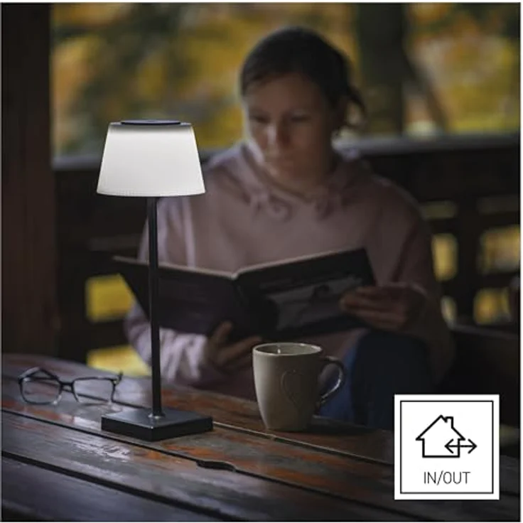 EMOS Akku-Schreibtischlampe KATIE, 4W wasserdicht, kabellos, dimmbar, Farbwechsel, 250lm, USB-Aufladung, schwarz, Z7630B – Bild 3