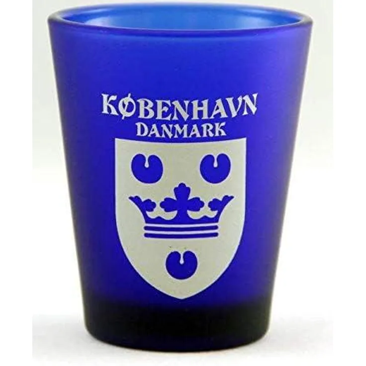 Copenhagen Denmark Schnapsglas kobaltblau