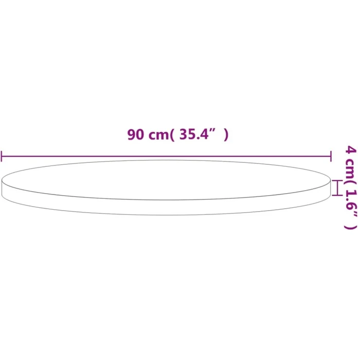 vidaXL Tischplatte Ø90x4 cm Rund Massivholz Buche 355926 – Bild 3