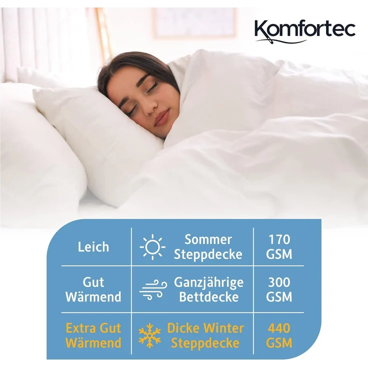 Komfortec Winterdecke 135x200 cm, warme Bettdecke für Winter, Decke Antiallergisch Blanket, Weiß – Bild 5