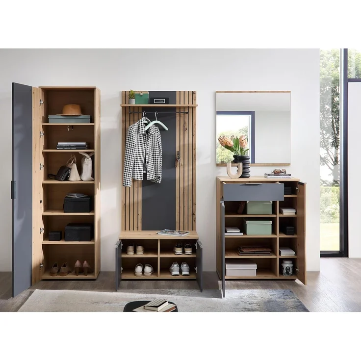 HBZ Schuhbank Lagos, Garderobenbank BxHxT 80x44x38 cm (1-St), Mit 2 Türen und 2 Einlegeböden – Bild 6