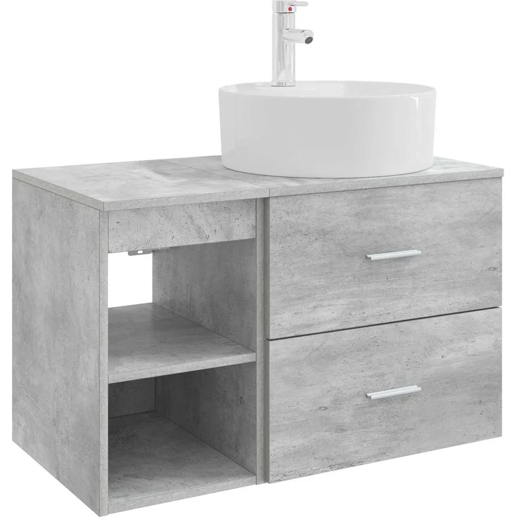 vidaXL Badezimmerschrank-Set 2 stk. Betongrau 79,5 x 44,5 x 76 cm 3403907 – Bild 2