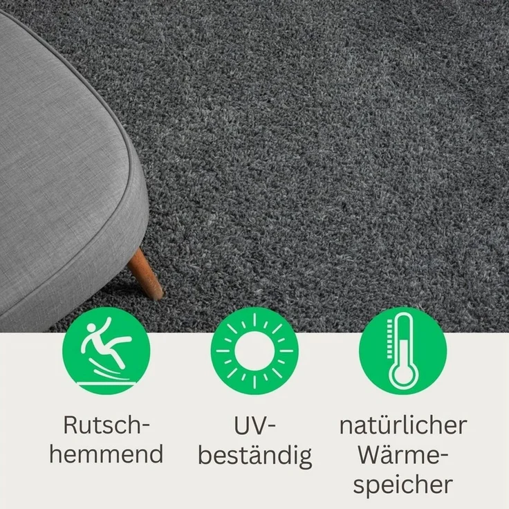 Wohnando Teppich MY-RUG Hochflorteppich Shaggy Star 100x100 cm, rund, Höhe: 38 mm, einfarbig, leicht glänzend, extra flauschig – Bild 3
