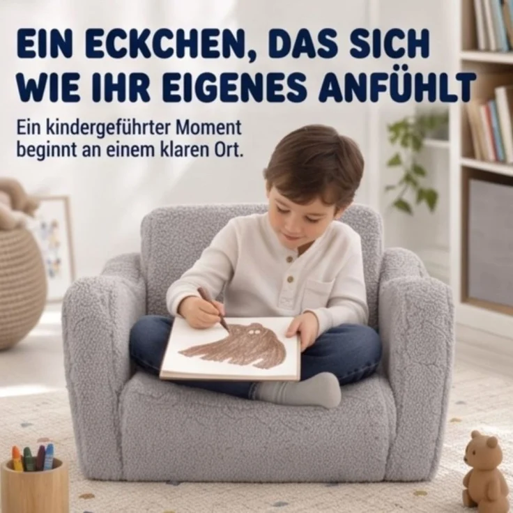 Jiexi Kindersofa Modulares Kindersofa, klappbare Kindercouch für Kinderzimmer – Bild 2