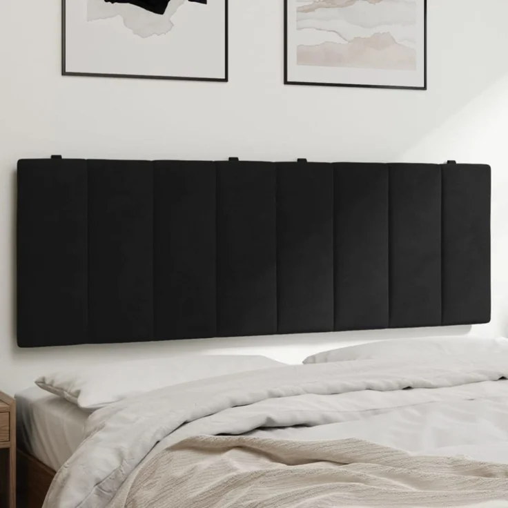 vidaXL Kopfteil-Kissen Schwarz 120 cm Samt – Bild 1