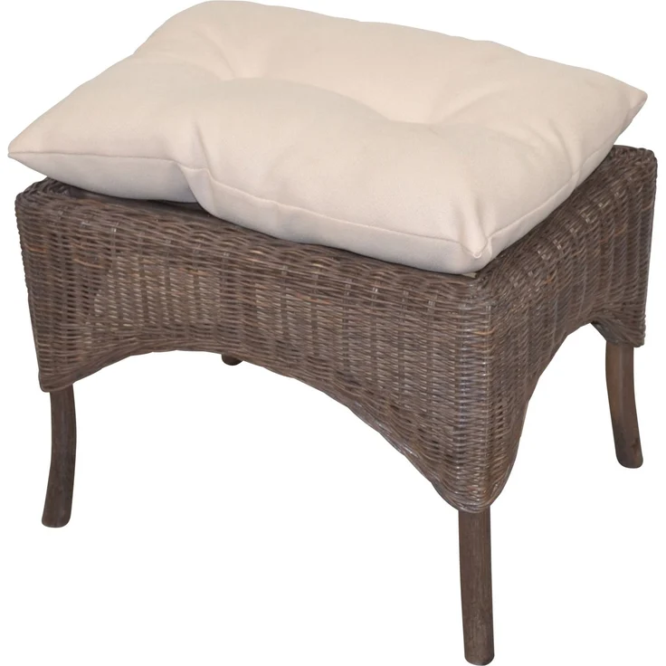 Rattanhocker, handgeflochten, mit Kissenauflage, braun – Bild 2