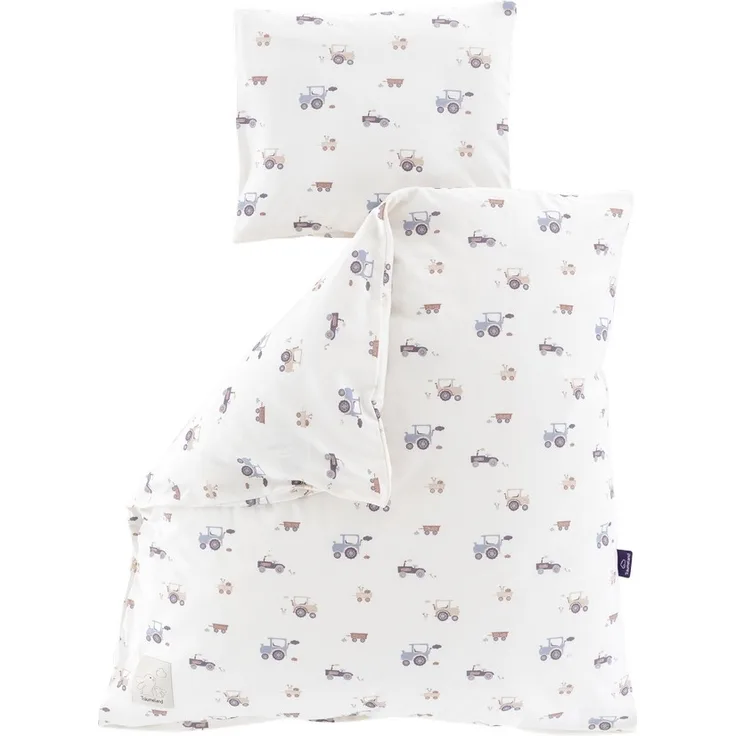 Träumeland Bettwäsche Jersey Little Farm blau 80/80 + 35/40 cm