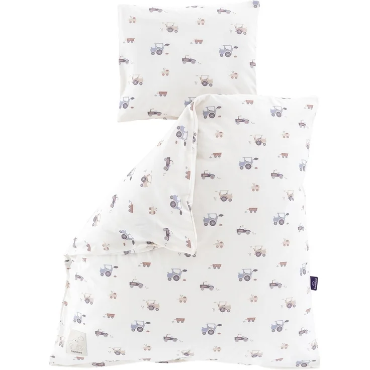 Träumeland Bettwäsche Jersey Little Farm blau 80/80 + 35/40 cm
