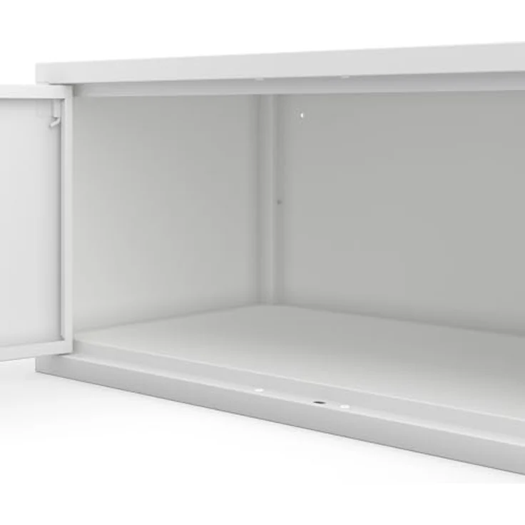 Jan Nowak Aktenschrankaufsatz C01L Aufsatz für Aktenschrank Büroschrank Metall Pulverbeschichtung Flügeltüren 38 x 80 x 40 cm (Weiß) – Bild 12