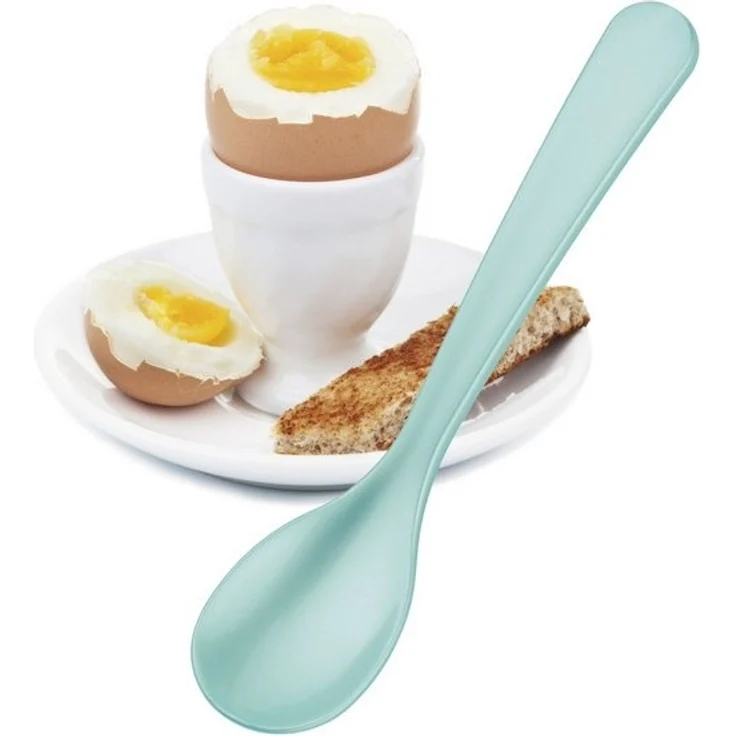 Cilio Eierlöffel Löffel aus Hochwertigem Kunststoff 12cm türkis – Bild 2