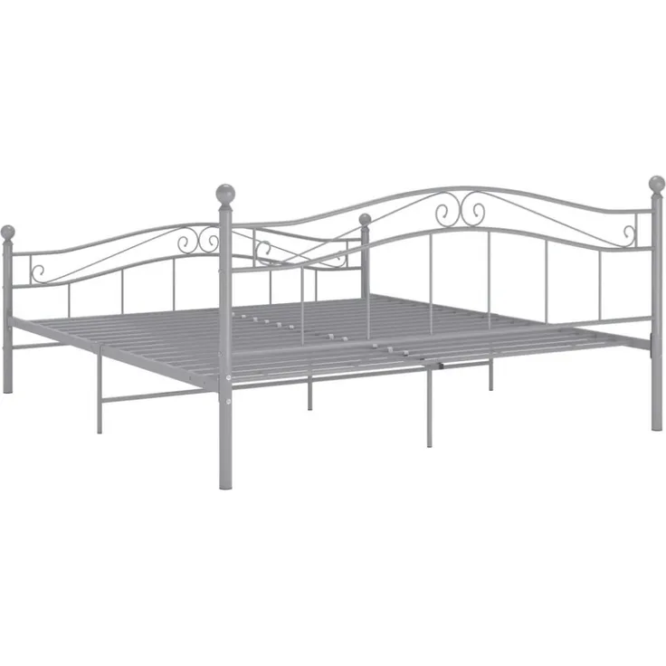vidaXL Metallbett, 160x200 cm, Grau