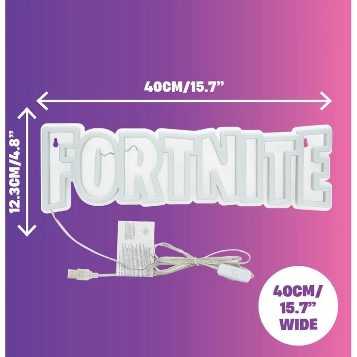 Paladone LED Dekolicht Fortnite LogoLampe – Stylisches Neonlicht für echte Fans!, LED fest integriert, blau, Wandmontage möglich – Bild 2