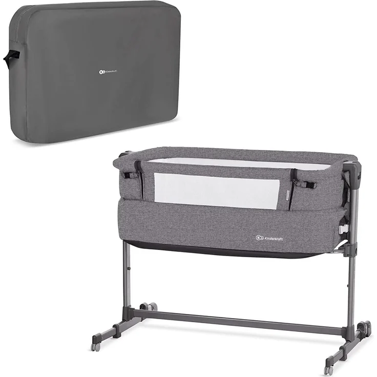 Kinderkraft 'NESTE UP' Beistellbett, grey melange – Bild 1