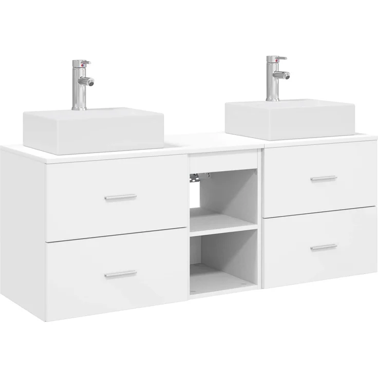 vidaXL Badezimmerschrank-Set 3 stk. Weiß 129 x 41 x 79,5 cm 3405835 – Bild 2