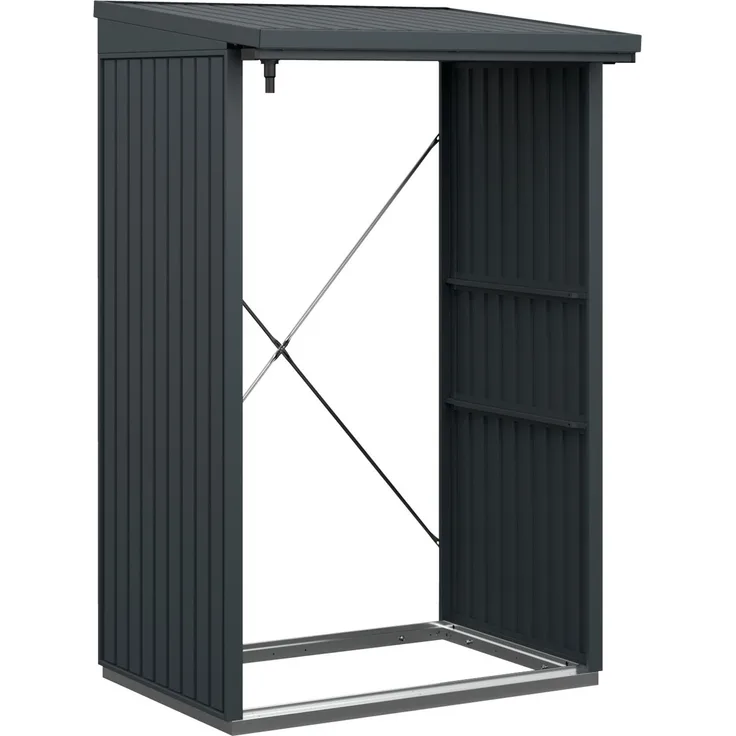 Hörmann Ecostar Metall Kaminholzregal Trend Typ 1, 123 x 103 cm, anthrazit, 123 x 103 x 198 cm (T x B x H)