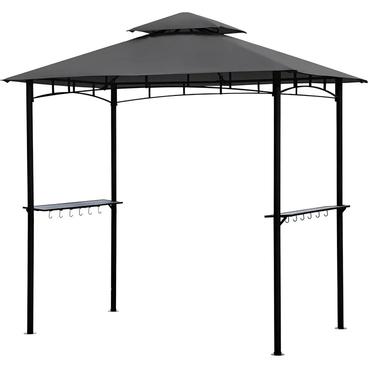 Sekey Grill Pavillon 2.45x1.50 m, Wasserdicht Gartenlauben Gartenzelt Partyzelt für Garten/Partys/Picknick/BBQ´s, UV-Schutz 50+, Grau – Bild 1