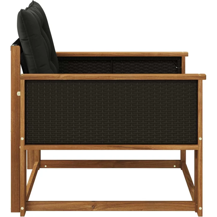 vidaXL Outdoor-Sofagarnitur Massives Akazienholz und Textilene Natur 3438880 – Bild 5