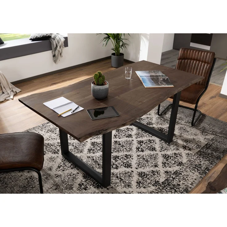 Baumtisch Akazie 220x100x76 grau Beine anthrazit matt FREEFORM 3 – Bild 8