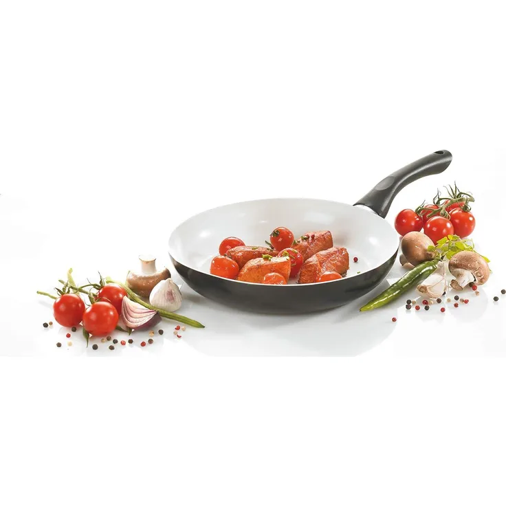 Aluminium Bratpfanne RIGA 20 cm mit weißer Ceramic-Beschichtung / Pfanne induktionsfähig / Karl Krüger / Stielpfanne