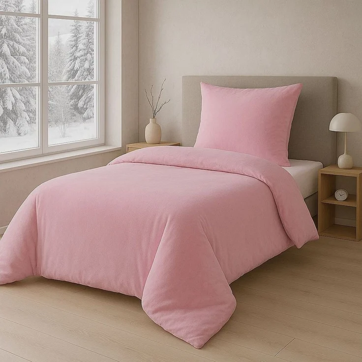 Malika Bettwäsche aus 100% Mikrofaser, 155x220 + 80x80 cm Cashmere Touch, Rosa, Cashmere Touch, 2 teilig, Für Allergiker geeignet, pflegeleicht, angenehm weicher Stoff – Bild 1
