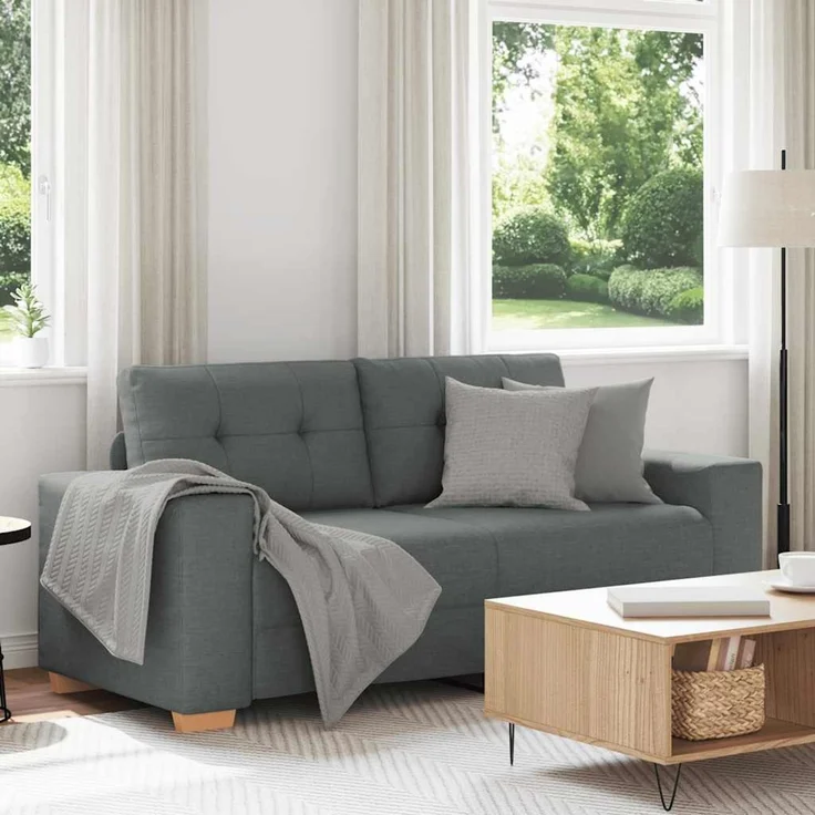 vidaXL Zweisitzer-Sofa Dunkelgrau 180x77x82 cm Stoff 4105079 – Bild 1
