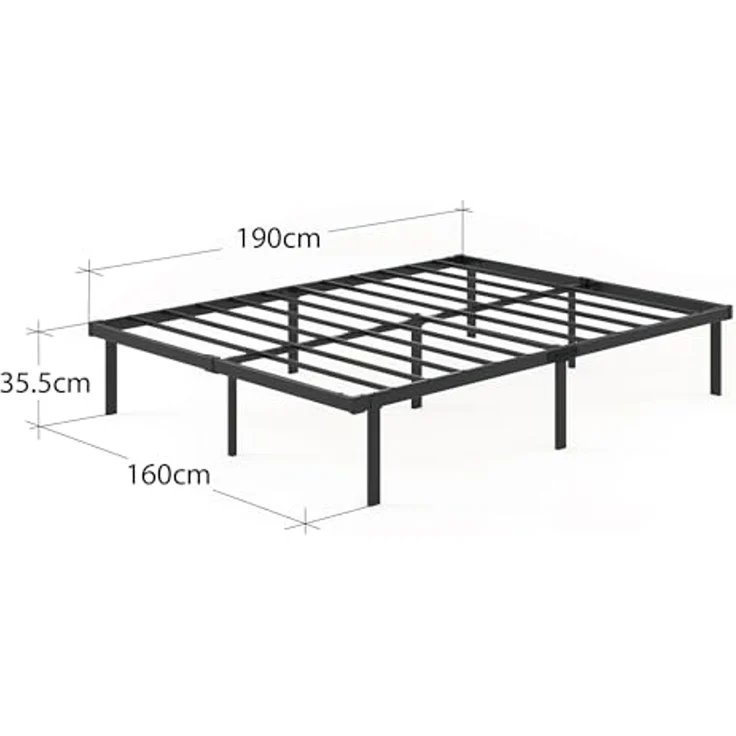 Zinus Caleb Bettgestell mit Metallplattform, Höhe 36 cm, Gestell aus Stahl, zusammenklappbar, Stauraum unter dem Bett, einfache Montage, Doppelbett – Bild 3