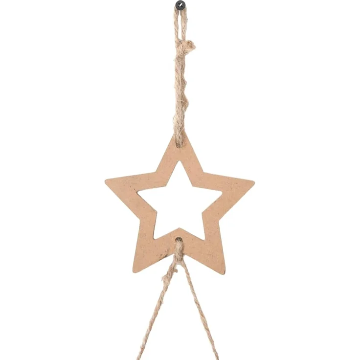 vidaXL Hängende Weihnachtsbäume mit Spitzensternen 2 Stk. 42x90 cm Naturzweig 4101009 – Bild 5