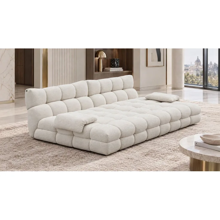 KAWOLA Big Sofa AMIA Stoff beige 86 x 178 x 290 cm