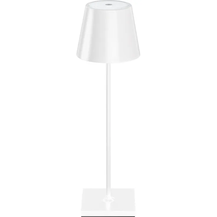 LED Tischleuchte, weiß, Aluminium, Touchdimmer, Akku, H 38 cm