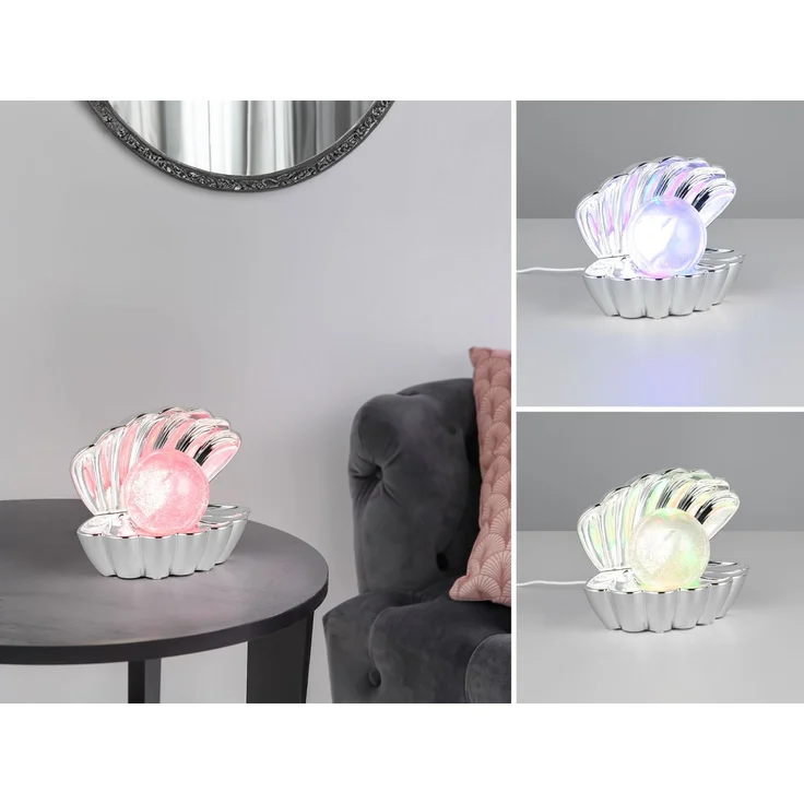 2er SET kleine USB Muschel Tischlampen mit RGB Beleuchtung, Höhe 14cm – Bild 1